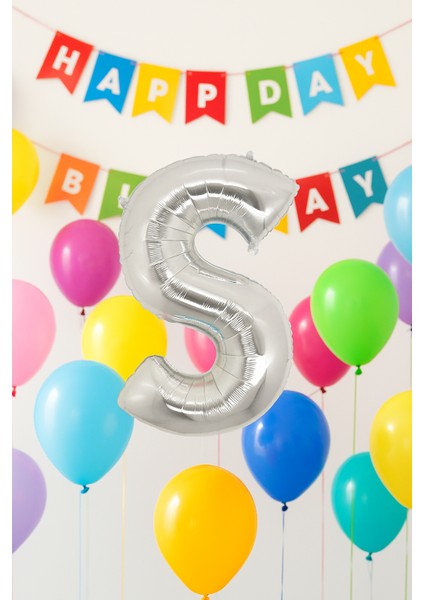 Folyo Harf S Gümüş 26 Inc 66 cm Balonevi