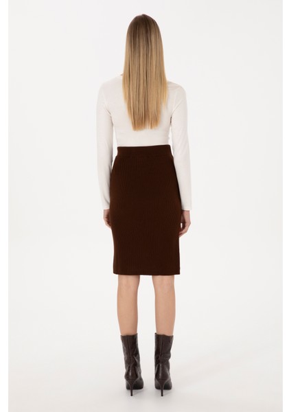 Kadın Koyu Kahverengi Etek (Triko) 50315594-VR084 fırsatları