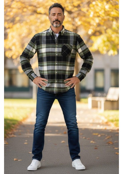 Kışlık Pamuklu Uzun Kollu Cepli Hakiki Oduncu Gömlek (Regular Kalıp) fiyatları