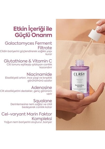 Clasycare Retinol Yüz Serumu – Kadınlar Için Gece Serumu – Seramid, Hyaluronik Asit ve Peptit Içerikli Nemlendirici Serum – Kırışıklık Karşıtı & Cilt Tonu Eşitleyici, 50 ml modelleri