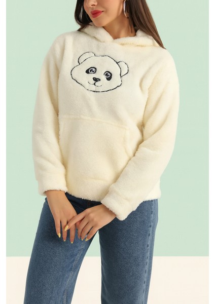Bej Nakışlı Welsoft Kadın Polar Sweat fiyatları