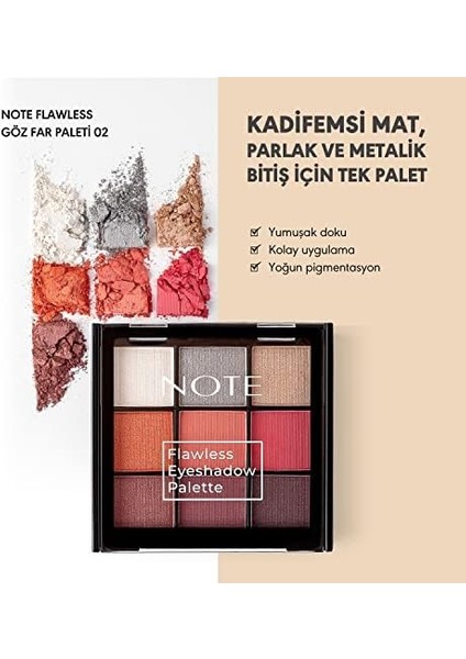 Note Flawless Eyeshadow 02 Göz Far Paleti modelleri