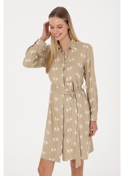 Kadın Açık Haki Elbise (Dokuma) 50308595-VR183 fiyatları