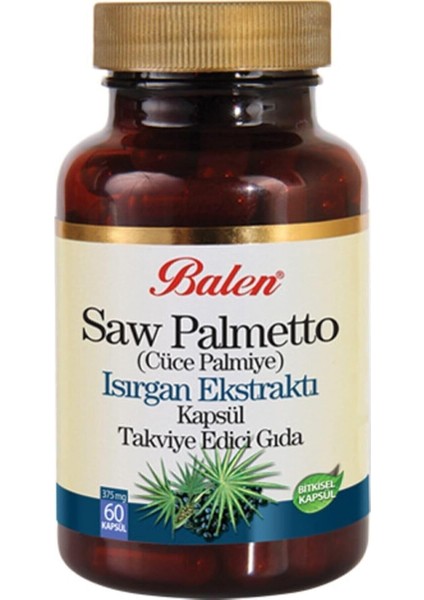 Balen Saw Palmetto(Cüce Palmiye)&ısırgan Ekst. Kapsül 375MG* 60 1 Paket(1 x 1000 G)