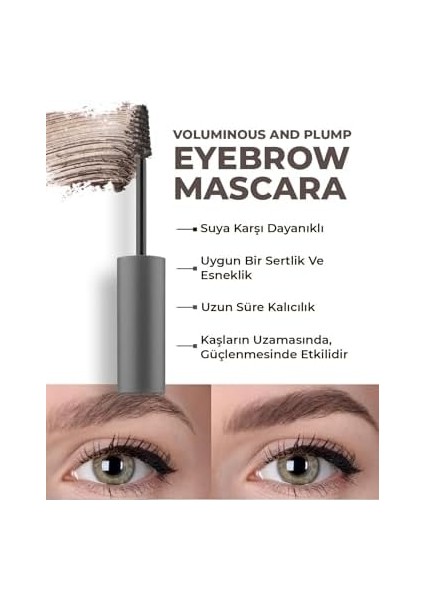 Alıx Avıen Suya Dayanıklı Kalıcı Etki Yoğun Pigmentli Kahverengi Kaş Sabitleyici Maskara - Eyebrow Mascara 802 fiyatları