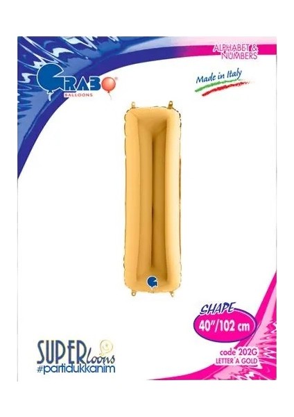 Folyo Harf I Gold 40 Inc 101 cm Grabo fiyatları