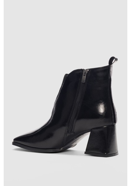 Brennor Yandan Fermuarlı Kadın Bot- Siyah Rugan modelleri