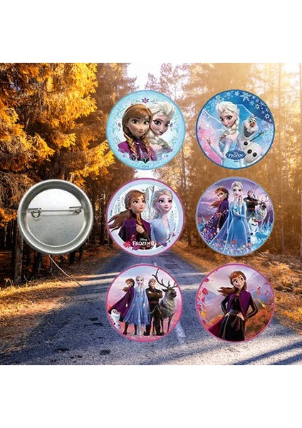 Lisanslı Yaka Çanta Rozeti Frozen 6lı