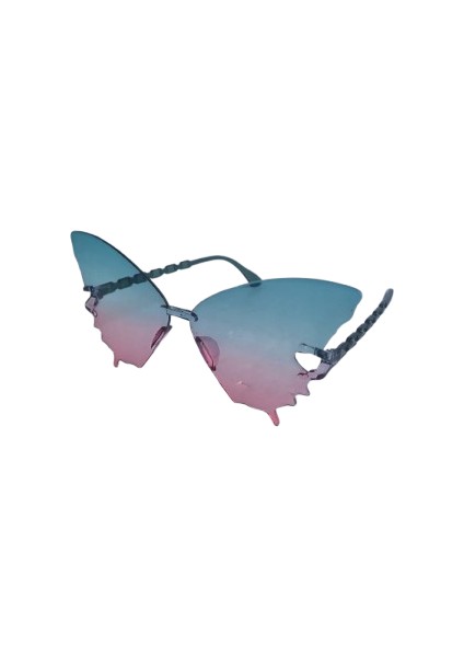 Parti Gözlük Mika Kelebek Model Yeşil-Pembe Geçişl fiyatları