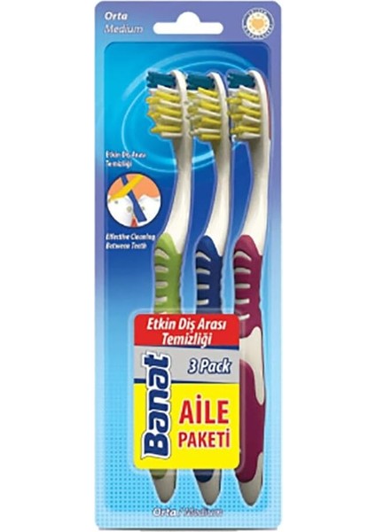 Banat Deep Clean Diş Fırçası 3’lü Ekonomik Paket