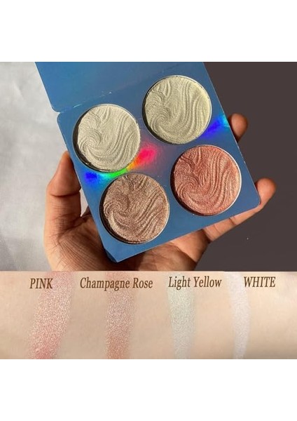 Aputue Fosforlu Makyaj Paleti, 4 Renk Işıl Işıl Parlak Highlighter, Uzun Süre Dayanıklı Su Geçirmez Işıltılı Highlighter, Yüz Aydınlatıcı Makyaj Paleti, Cilt Tonu ve Yüz Hatlarını Aydınlatmak Için fiyatları