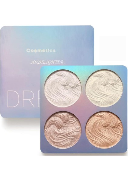 Aputue Fosforlu Makyaj Paleti, 4 Renk Işıl Işıl Parlak Highlighter, Uzun Süre Dayanıklı Su Geçirmez Işıltılı Highlighter, Yüz Aydınlatıcı Makyaj Paleti, Cilt Tonu ve Yüz Hatlarını Aydınlatmak Için modelleri