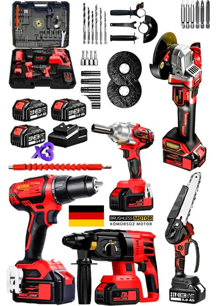 5 Makine Süper Seri X3 Akülü 40V 10AH Kömürsüz Dal Budama Kırıcı Delici Çelik Matkap Taşlama Somun fiyatları