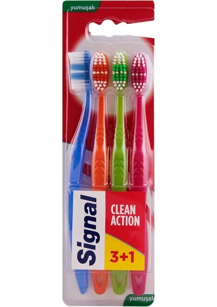 Signal Premium Action 4'lü (3+1) Yumuşak Diş Fırçası modelleri