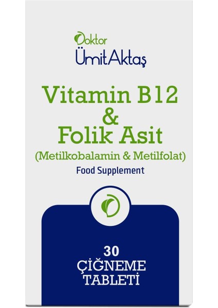 Dr. Ümit Aktaş Vitamin B12 & Folikasit - Aktif B9-30 Tablet