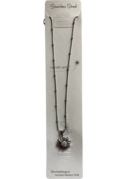 316L Paslanmaz Çelik Kadın Kolye Gümüş Renk Dönebilen Güneş Tasarımlı Taşlı Şık ve Zarif Çelik Kolye Çelik Kolye 316L Çelik Kolye Kadın Kolye Güneş Kolye Dönebilen Kolye Taşlı Kolye, Gümüş Renk Kolye indirimleri