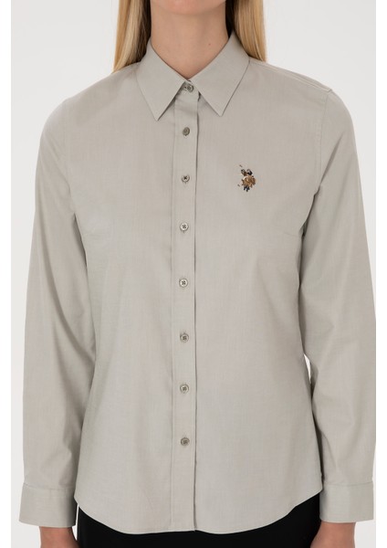 Kadın Açık Haki Gömlek Basic 50308038-VR183