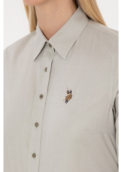 Kadın Açık Haki Gömlek Basic 50308038-VR183