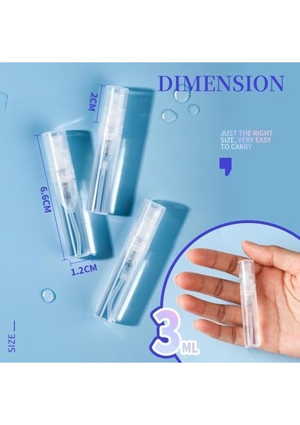 Aputue Buhar Tahliye Valfi, Mini Püskürtme Şişesi, Şeffaf Cam Parfüm Şişeleri, Yeniden Doldurulabilir Ince Püskürtmeli Boş Koku Örnek Kapları, Seyahat ve Esansiyel Yağlar Için Kozmetik Atomizer