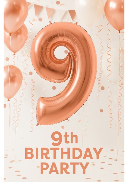 Folyo Rakam 9 Rosegold 40 Inç 100 cm Grabo fırsatları