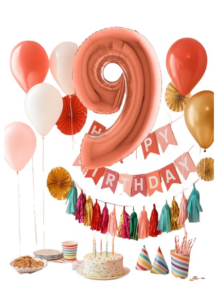 Folyo Rakam 9 Rosegold 40 Inç 100 cm Grabo indirimleri