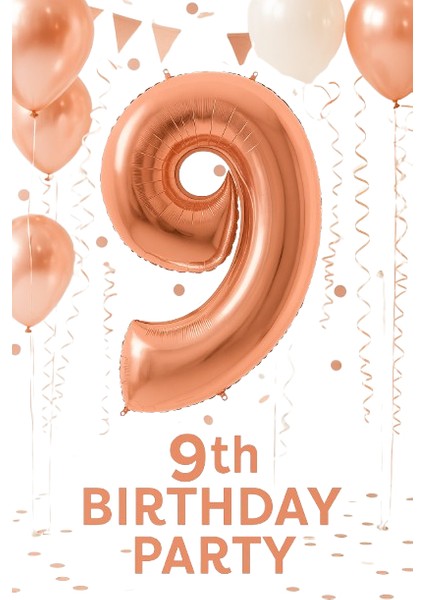 Folyo Rakam 9 Rosegold 40 Inç 100 cm Grabo