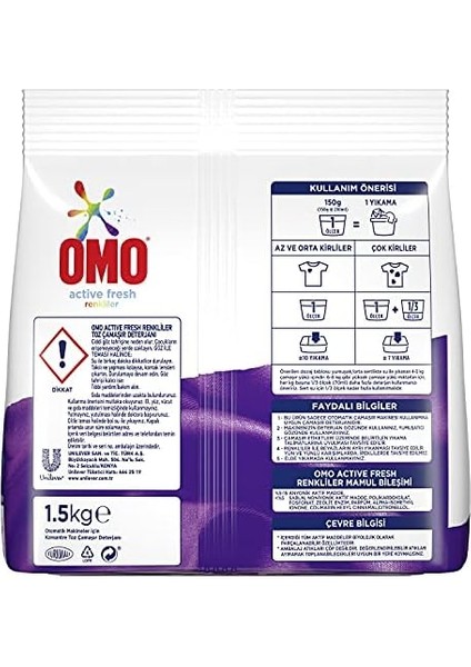 Omo Active Fresh Renkliler Toz Deterjanı 1.5 kg