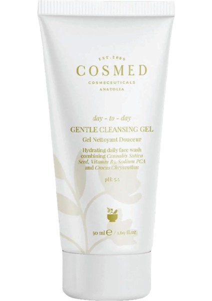 Cosmed Day-To-Day Gentle Cleansing Gel, Karma Cilt Için Yüz Temizleme Jeli, 50 ml