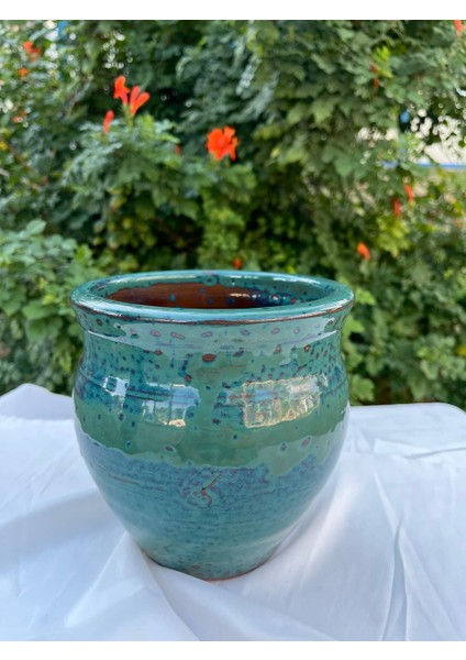 Irmak Saksı - Dekoratif Seramik Turkuaz Saksı