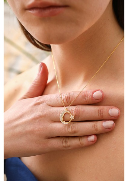 925 Ayar Gümüş Atatürk Silueti Ay Yıldız Kolye modelleri