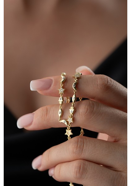 925 Ayar Gümüş Gold Bereket Kolye modelleri