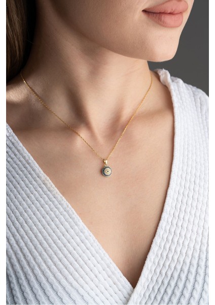 925 Ayar Gold Göz Nazarlı Gümüş Kolye