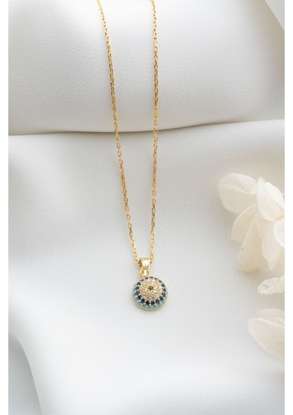 925 Ayar Gold Göz Nazarlı Gümüş Kolye modelleri