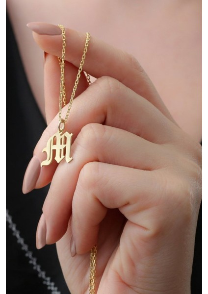 925 Ayar Gümüş Trend Harfli Kolye