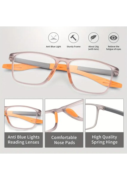 Rahat Spor Okuma-Gözlüğü , Mavi Işık Korumalı 2.0 | Silikon Saplı & Pc Çerçeve modelleri