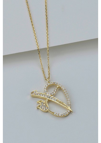 925 Ayar Gümüş Elif Vav Kolye