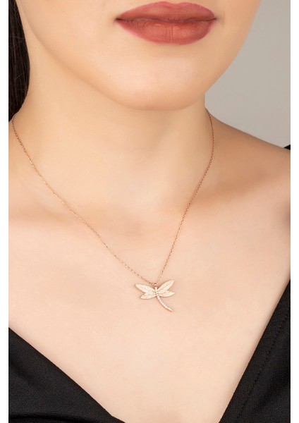 925 Ayar Gümüş Desenli Yusufçuk Kolye