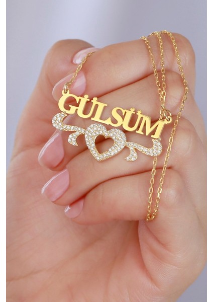 925 Ayar Gümüş Kalpli Isimli Kolye