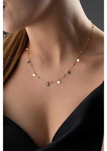 925 Ayar Gümüş Nazar Pullu Model Kolye fiyatları