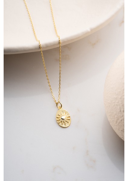 925 Ayar Gümüş Taşsız Güneş Kolye fırsatları