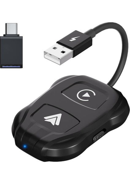 NR57 Kablosuz Carplay ve Auto Adaptörü Ikisi Bir Arada (Siyah)