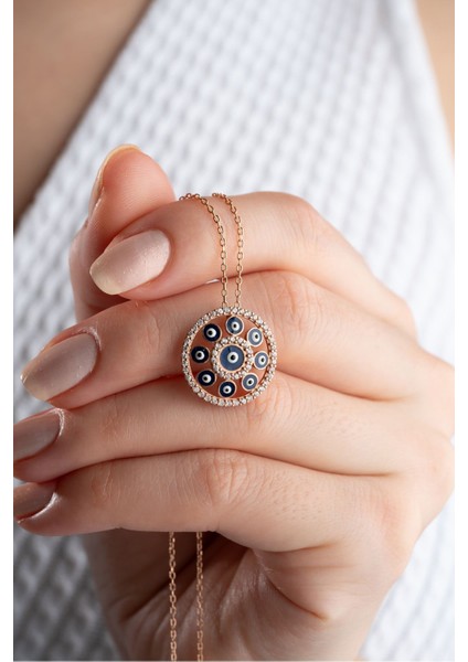 925 Ayar Gümüş Göz Nazarlı Kolye fiyatları