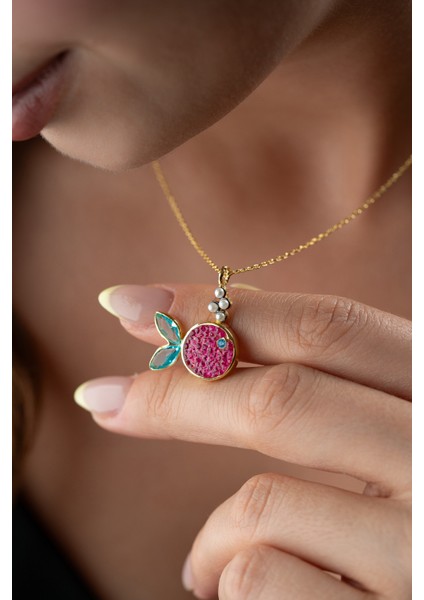 925 Ayar Gümüş Incili Balık Kolye indirimleri