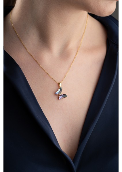 925 Ayar Kelebek Kolye