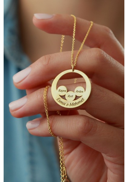 925 Ayar Gümüş Kişiye Özel Üçlü Kalp Plaka Kolye