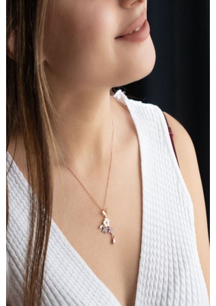 925 Ayar Gümüş Sedefli Renkli Sarmaşık Kolye indirimleri