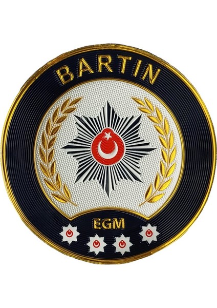 Bartın Polis Kol Arması 3D Plastik Tpu, Yeni Tip, Cırtlı, Standart Ölçü, 1.sınıf Kalite