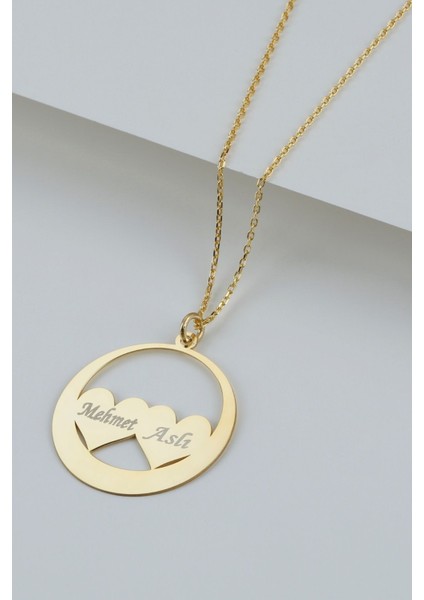 925 Ayar Gümüş Kişiye Özel Iki Kalpli Plaka Kolye modelleri