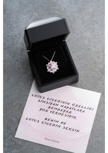 925 Ayar Gümüş Pembe Oval Zirkon Taşlı Lotus fiyatları