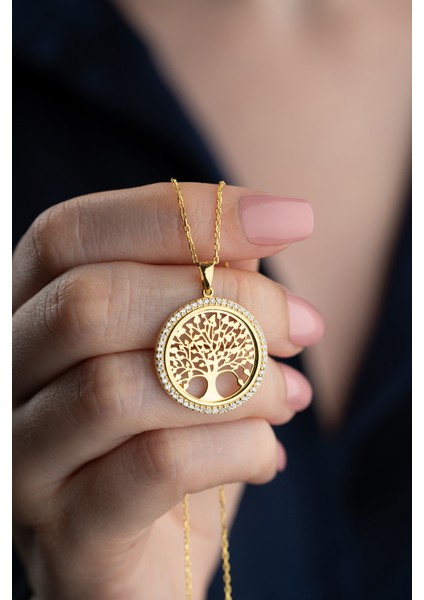 925 Ayar Gümüş Işıklı Kutuda Hayat Ağacı Kolye fiyatları